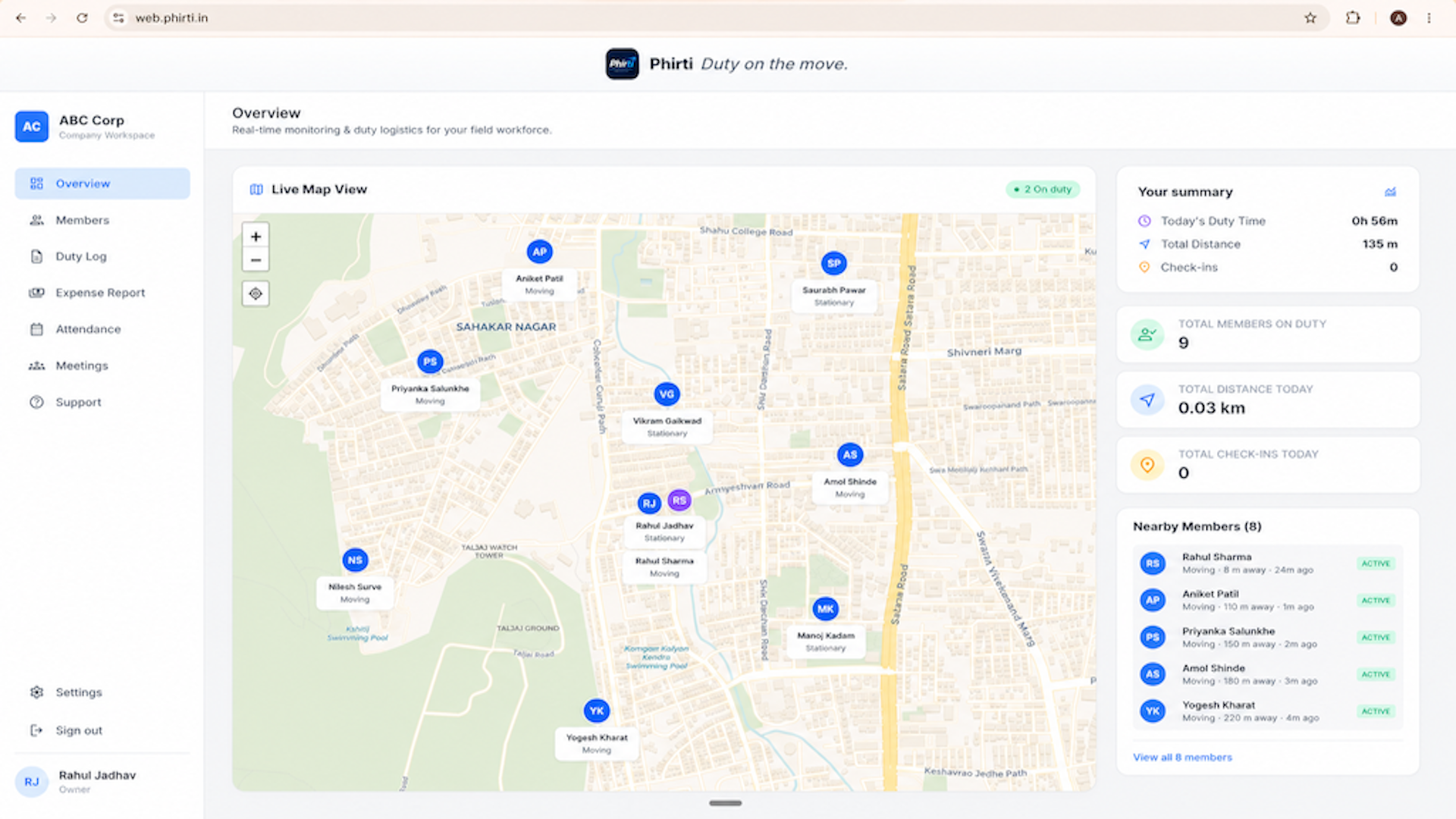 Web live map